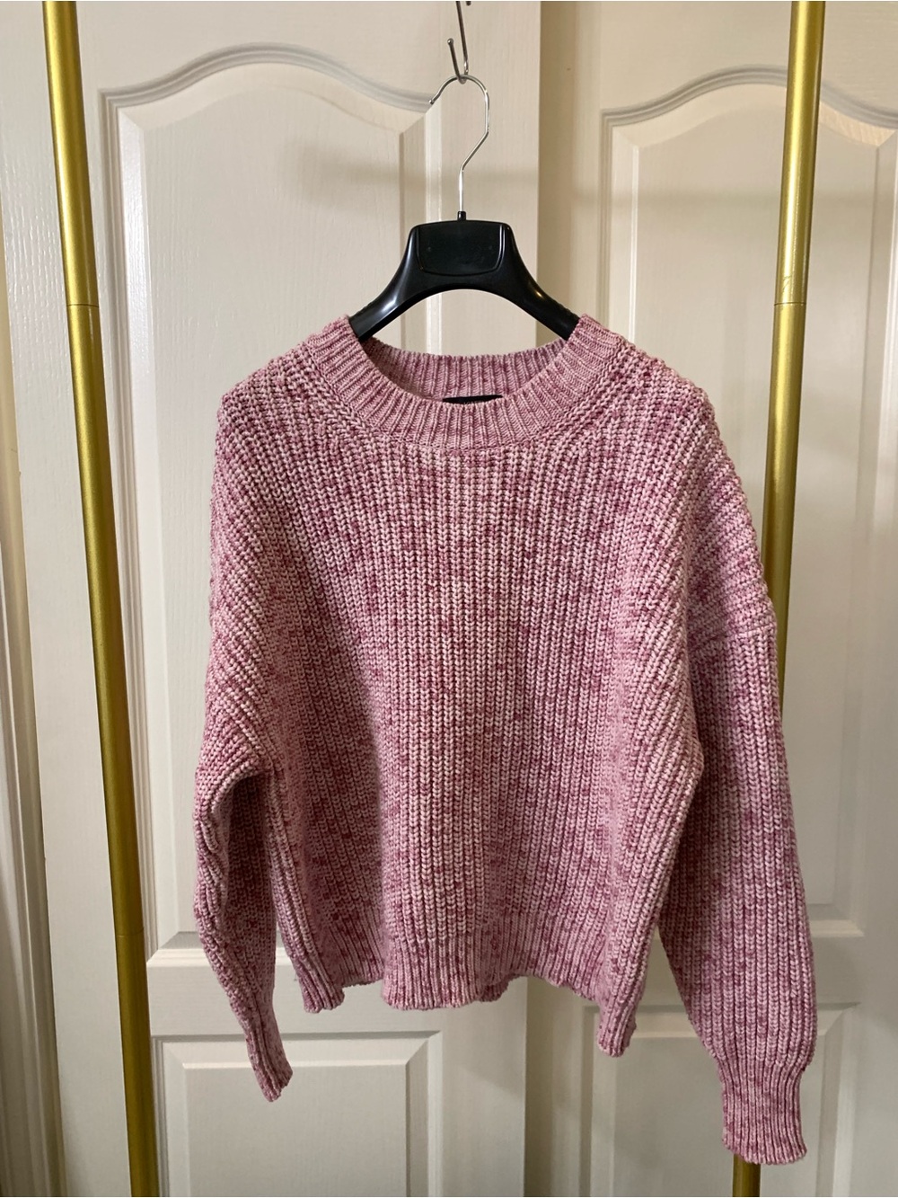 J. Crew Chunky Marled Raspberry Melange Crew Neck Sweater - new - size M